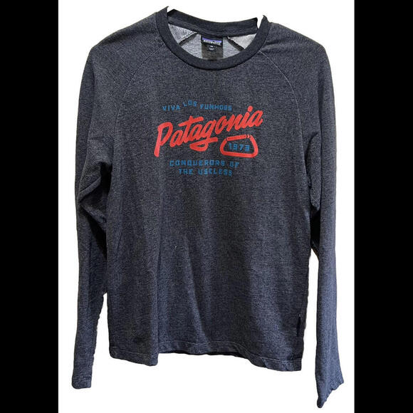 Patagonia Splitter Script Lightweight Sweatshirt Grey Men's XS - Picture 1 of 3